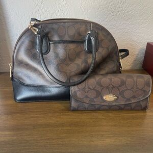 Coach bag with matching wallet